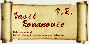 Vasil Romanović vizit kartica
